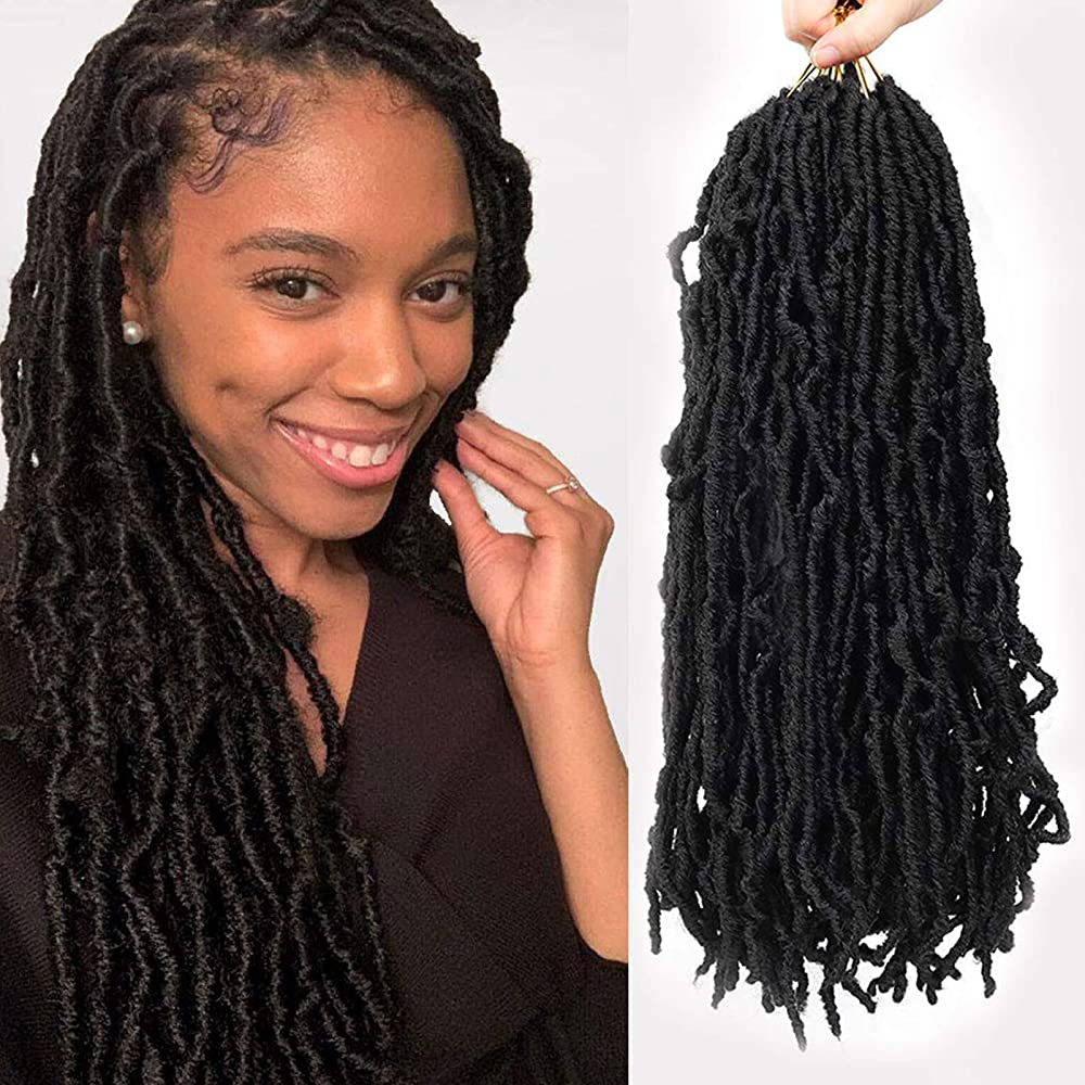 Moko Nu Locs Synthetic Curly Crochet Hair Braids 18Inch Faux Locs Braiding Hair Extensions Natural Wavy Dreadlocks For Bulk
